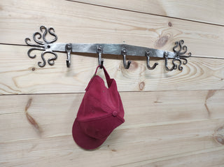 Handmade Stainless Steel Hallway Hanger: Forged Metal Coat Rack