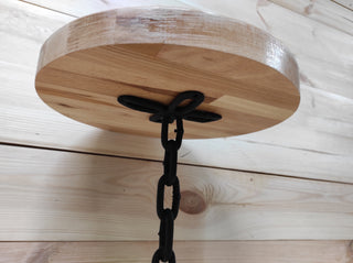 Handmade Beech Wood Table: Forged Iron Base, Bedside Plant Stand