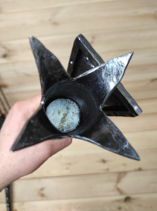 Handmade Forged Iron Wall Sconce Candle Holder: Medieval Style