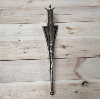 Handmade Forged Iron Candle Holder: Medieval Wall Sconce
