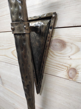 Handmade Forged Iron Candle Holder: Medieval Wall Sconce