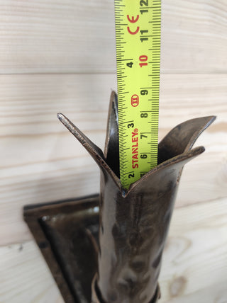 Handmade Forged Iron Candle Holder: Medieval Wall Sconce