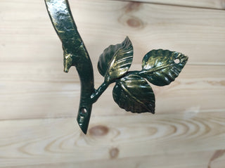 Hand Forged Pink Rose Door Handle: Metal Flower Pull
