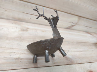 Handmade Metal Reindeer Candlestick: Christmas Decoration