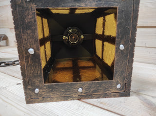 Hand Forged Medieval Lantern: Wrought Iron Hanging Ceiling Light