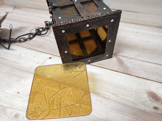 Hand Forged Medieval Lantern: Wrought Iron Hanging Ceiling Light