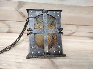 Hand Forged Medieval Lantern: Wrought Iron Hanging Ceiling Light