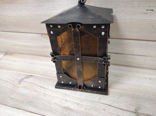 Metal ceiling light, Ceiling lantern, Wrought iron sconces, lantern centerpiece, Medieval lantern, Hand forged, Hanging light