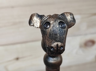 Forged Fireplace Tool Set: Handmade Dog Head Broom & Shovel