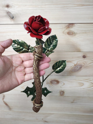 Door handle, metal handle, Rose, Flower door handle