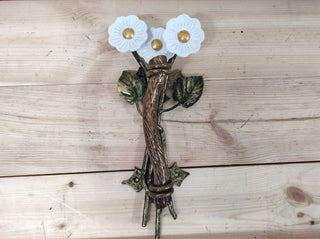 Hand Forged Daisy Flower Door Handle - Metal Floral Decor