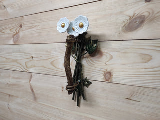 Hand Forged Daisy Flower Door Handle - Metal Floral Decor
