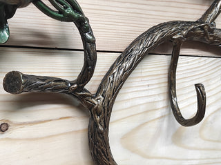 Handmade Forged Iron Coat Rack: Bird's Nest Hallway Hanger