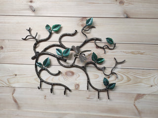 Handmade Forged Iron Coat Rack: Dragonfly Hallway Hanger
