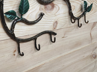 Handmade Forged Iron Coat Rack: Dragonfly Hallway Hanger