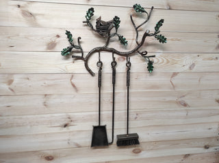 Forged fireplace tools set, 3 Pieces, Fireplace poker, Shovel, Broom, Hand Forged, Fire Tools, Fireplace Gift