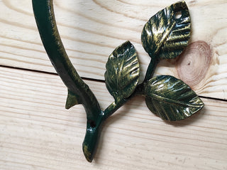 Hand Forged Rose Flower Door Handle - Metal Iron Hardware
