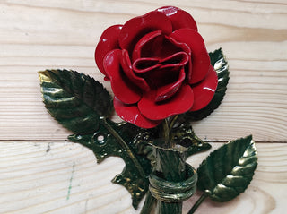 Hand Forged Rose Door Handle: Metal Flower Handle