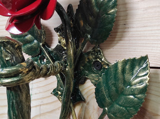 Hand Forged Rose Door Handle: Metal Flower Handle