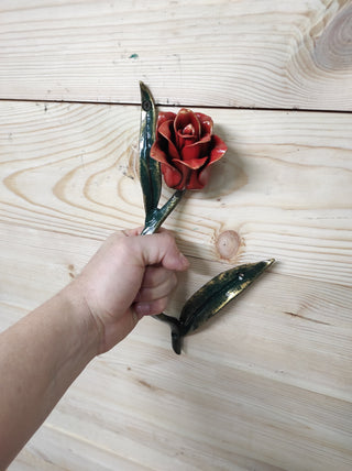 Door handle, metal handle, Rose, Flower door handle