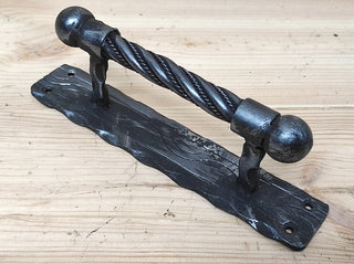 Hand Forged Iron Door Handle: Rustic Barn Door Decor