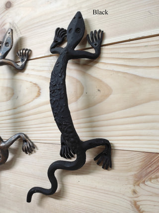 Hand Forged Lizard Door Handle: Metal Barn Door Pull