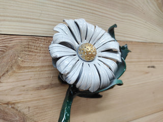 Hand Forged Daisy Door Handle: Metal Flower Handle