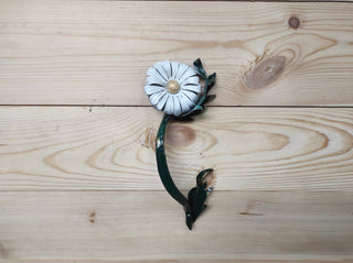 Hand Forged Daisy Door Handle: Metal Flower Handle