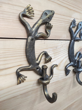 Wall Hook, forged hook, metal hook, clothes hook, handmade hook, lizard hook