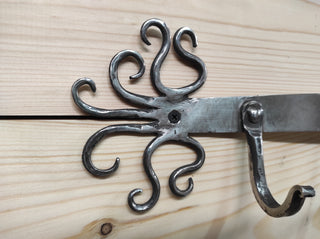 Handmade Stainless Steel Hallway Hanger: Forged Metal Coat Rack
