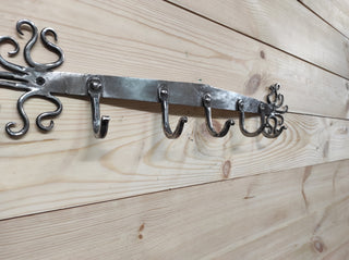 Handmade Stainless Steel Hallway Hanger: Forged Metal Coat Rack