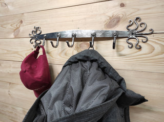 Handmade Stainless Steel Hallway Hanger: Forged Metal Coat Rack