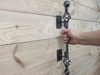 Hand Forged Wrought Iron Door Handle: Barn Door Decor