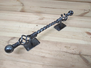 Hand Forged Wrought Iron Door Handle: Barn Door Decor