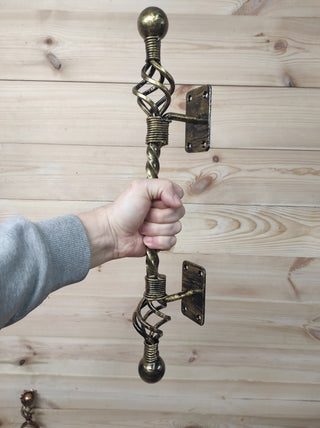 Hand Forged Wrought Iron Door Handle: Rustic Barn Decor