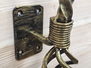 Hand Forged Wrought Iron Door Handle: Rustic Barn Decor