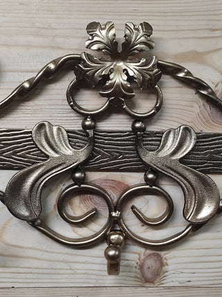 Handmade Forged Iron Coat Rack - Hallway Hanger with 3 Hooks