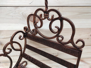 Hand Forged Wrought Iron Log Holder: Firewood Storage Basket