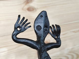 Hand Forged Lizard Door Handle: Metal Barn Door Pull