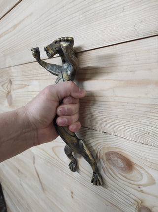 Hand Forged Dog Door Handle: Metal Barn Door Hardware