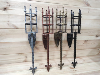 Hand Forged Metal Wall Candle Holder: Medieval Torch Sconce