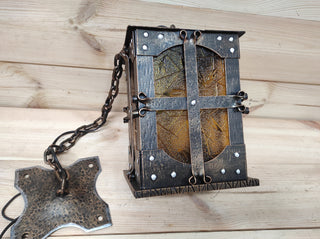 Metal ceiling light, Ceiling lantern, Wrought iron sconces, lantern centerpiece, Medieval lantern, Hand forged, Hanging light