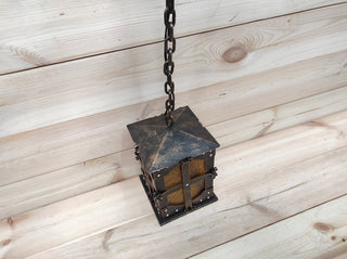 Metal ceiling light, Ceiling lantern, Wrought iron sconces, lantern centerpiece, Medieval lantern, Hand forged, Hanging light