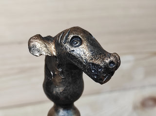 Forged Fireplace Tool Set: Handmade Dog Head Broom & Shovel