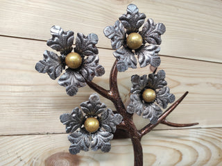 Door handle, metal handle, Flower door handle, flowering branch