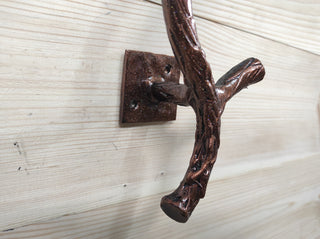 Hand Forged Flower Branch Door Handle: Metal Floral Decor