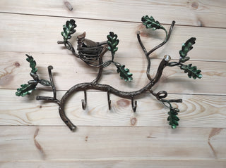 Handmade Forged Iron Coat Rack: Bird's Nest Hallway Hanger