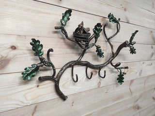 Handmade Forged Iron Coat Rack: Bird's Nest Hallway Hanger