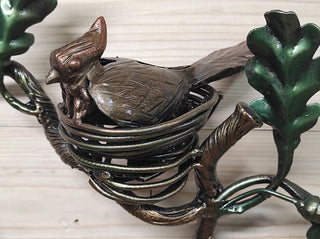 Handmade Forged Iron Coat Rack: Bird's Nest Hallway Hanger