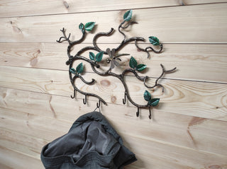 Handmade Forged Iron Coat Rack: Dragonfly Hallway Hanger